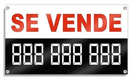 Cartel de Lona 'SE VENDE' con Números Personalizables, ideal para particulares, profesionales o inmobiliarias