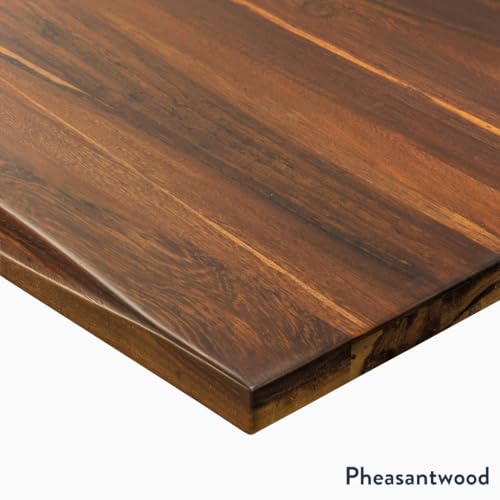 Image of Desky Dual Hardwood Sit Stand Desk - 80x30 Electric Standing Desk - Dual Motor, 3 Stage Adjustable Height Desk - Solid Wood Standing Desk - Whole-Piece Top in Saman Wood