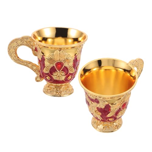 MUCKLILY 2piezas Cáliz Enjoyado De Aleación De Zinc Copa Decorativa Medieval Cáliz Para Vino De Bar Copa De Fiesta Vintage Para Fiestas De Halloween
