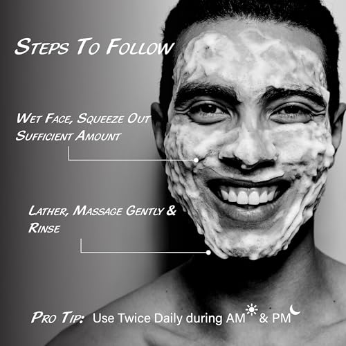 Image of Raissa Men's Soap Free Face Wash with Activated Charcoal, Cedarwood & Niacinamide |Glow, Detox, Brightening, Anti pollution, Deep Cleansing, Oil Control & Pore Care | 50ml