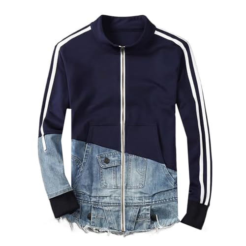 Veste en jean bleu ciel homme manteau denim délavé mi-saison