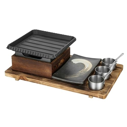 NobesOnbet Japanese Tabletop Grill, Portable Barbecue Set, Barbecue Grill, Alcohol Stove Heating, Suitable for Indoor Dining Table, Camping [Energy Efficiency Class A]