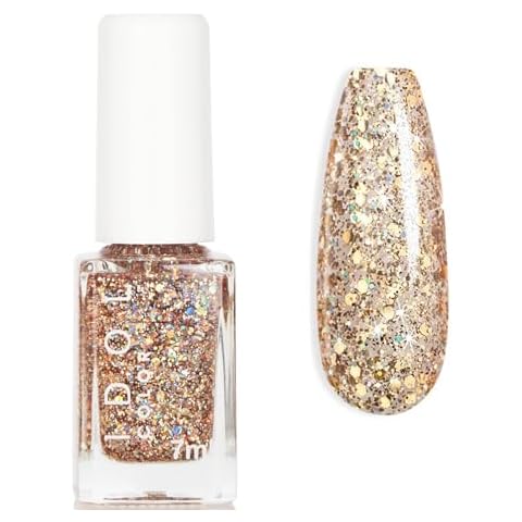Flash Shiny Gold Glitter Nail Polish Cover