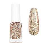 Glitter Nail Varnish - Flash Shinny Gold Nail Polish - Quick Drying & Long Lasting, Easy to Apply