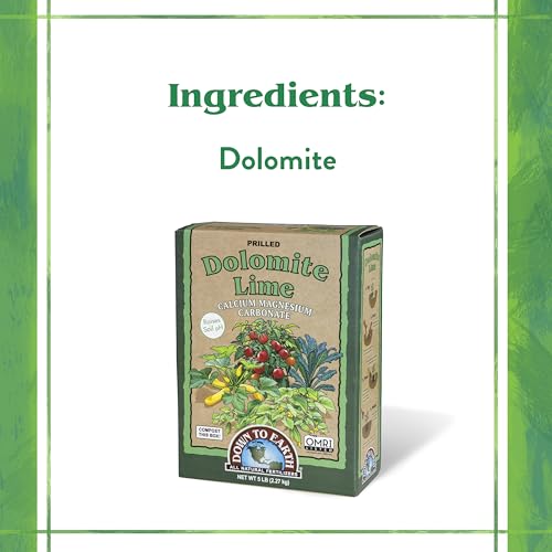 Down To Earth All Natural Fertilizers Organic Prilled Dolomite Lime - Calcium Magnesium Carbonate Raises Soil pH for Vegetable Gardens, 5 lb