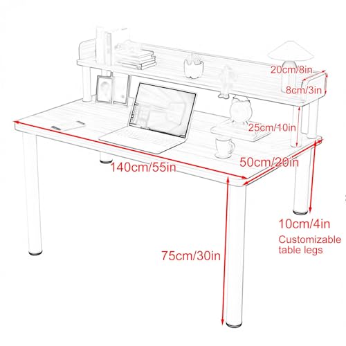 ^X^fBOfXN Rs[^[e[u dw[ ݂̂{[hƋ̋r ItBX̕׋ɍœKȏȃXy[Xz[fXN(White,140x50x10cm/55x20x4in)
