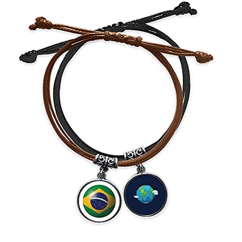 Pulsera de Brasil de cuero hecha a mano ideal para animar en el estadio o bar