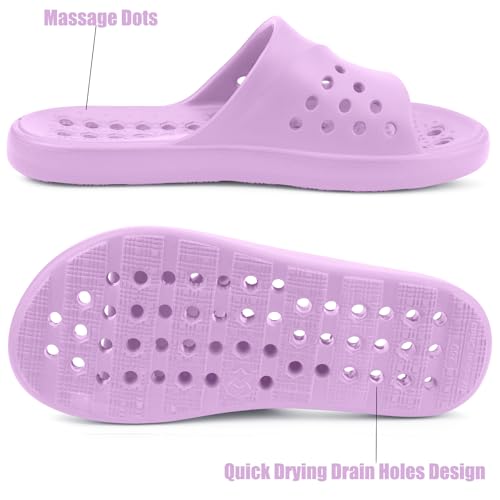 Shower Shoes for Womens Mens Massage Pool Slides with Arch Support Quick Drying Beach Sandals Non Slip Summer Bathroom Indoor House Slippers with Drain Holes4