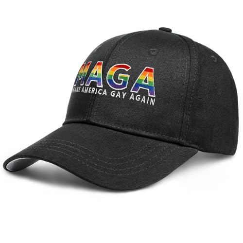 Image of Gay Pride Rainbow Trucker Hat for Men and Women LGBT Embroidered Adjustable Washable LGBTQ Baseball Cap Gifts