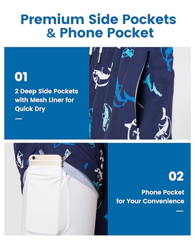 Image of maamgic 2 in 1 Mens Swim Trunks 7 Inch Swim Shorts Swim Suits Board Shorts
