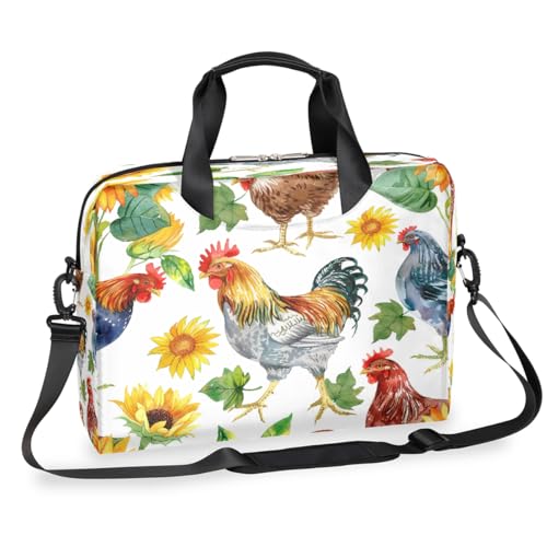 Maletín para laptop 15.6-16 pulgadas con diseño Rooster Sunflower miniatura 1