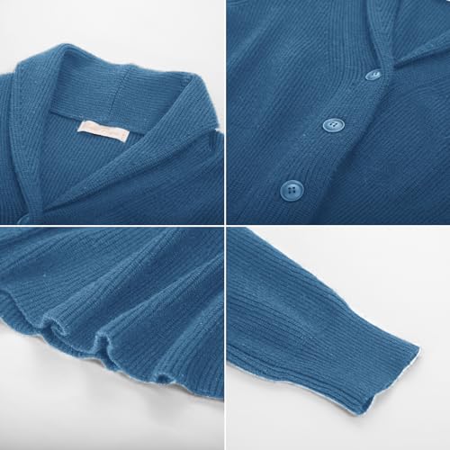 Image of Belle Poque Women Vintage Cardigan Sweater Shawl Lapel Button Down Sweater Outwear Coat
