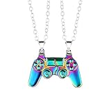 Magnetic Game Controller Necklace for Couple Matching Console Handle Pendant for Best Friends Friendship Valentine's Gifts Him and Her Lovers Jewelry-colorful