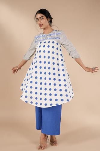 Image of Women's Regular Fit Cotton Polka Print Tunic Kurti