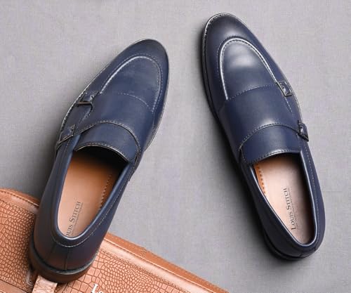 Image of LOUIS STITCH Double Monk Strap Shoes for Men | Slip-on Monk Style | Office Shoes for Men | Formal Shoe for Men Ideal for Business, Casual, Parties (LSRG FMBB)