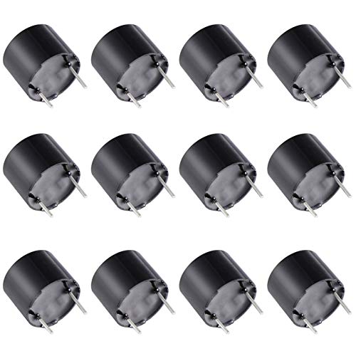 Baluue 12pcs Magnetic Electromagnetic Buzzers for Computers and Printers Low Voltage Low Power Consumption High Sound Pressure Black