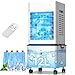 Klimaanlage Mobil, Klimageräte Tragbarer Luftkühler mit Wasserkühlung 12L, 24H Timer, 6 Geschwindigkeit, Fernbedienung, Air Conditioner Klimaanlage Ohne Abluftschlauch für Zuhause Dachgeschoss Büro