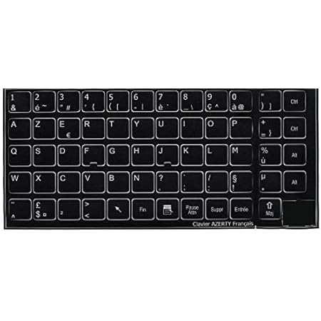 La Caverne D Eabani Sticker Autocollant Azerty Clavier Francais Notebook Fond Noir 13 14 Amazon Fr Informatique