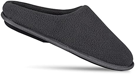 Hanes Men's Memory Foam Indoor/Outdoor Microsuede Clog Slipper Shoe, Charcoal Fleece, X-Large | Image 5
