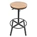 OUKANING Tabouret de Bar Industriel pivotant, Tabouret de Cuisine à Repose-Pieds réglable en Hauteur 66-90cm, Tabouret de bistrot Rond en Bois, Poids de Stockage 150Kg
