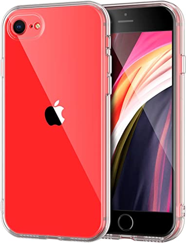 Image of NISHTECH for iPhone 7 / iPhone 8 / iPhone SE 2020 Premium Hybrid Transparent Soft Slim Dust Proof Back Case Cover Silicone with Camera Protection