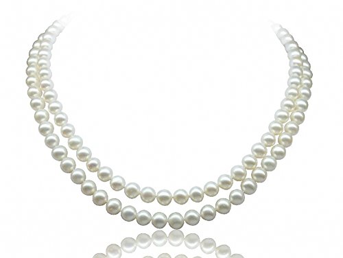 Treasure Bay Double Strand Pearl 6-7mm White Natural Cultured Fre...