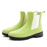 Fubotao Women’s Short Rain Boots Waterproof Chelsea Rain Boots For Ladies