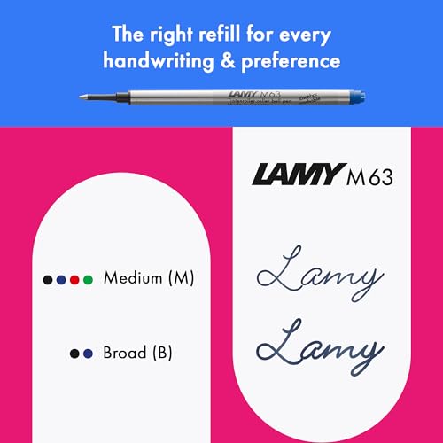 Image of Lamy Safari Neonyellow Rollerball Pen with Ergonomic Grip, Line Width M - For Comfortable Writing - Made of Robust ASA Plastic - with Roller Refill M 63 Black