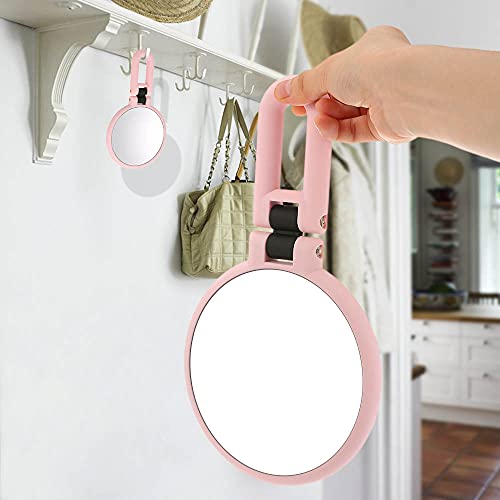 KKcare Espelho de mão dobrável de dupla face Espelho de maquiagem de viagem de alta definição 10X/15