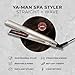 YA-Man Spa Styler Straight + Wave Flat Iron Hair Straightener and Curler 2 in 1 - Advanced Japanese Technology, Dual Voltage, Titanium Tourmaline Plates with Red Light Therapy, 5 Heat Settings (Gold)