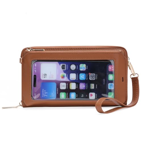 GOIACII Phone Purse Crossbody Bags for Women Small Travel Wallet Touch Screen RFID Blocking Brown by GOIACII - Used condition - Image 7