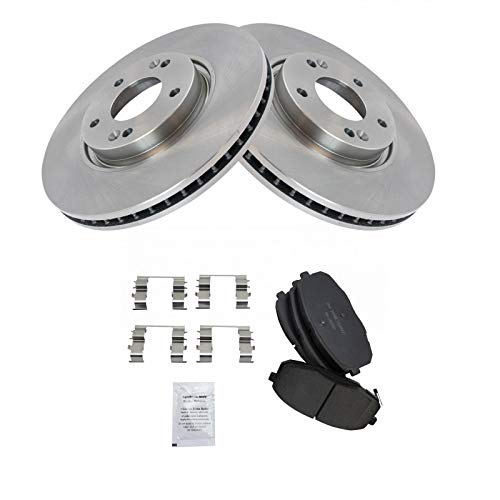 Image of TRQ Front Brake Pad and Rotor Set Ceramic Vented Rotors | For 2010-2013 Kia Forte 2010-2013 Forte Koup