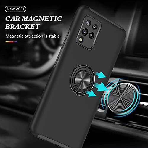 Image of Galaxy A42 5G Case for Samsung A42 Case Military Grade Shockproof Built-in Ring Holder Kickstand Car Mount Armor Heavy Duty Protective Case for Galaxy A42 Phone Case (Black)