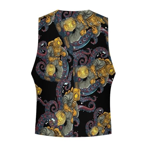 Deep Sea Hard Hat Diver Men's Suit Vest Slim Fit Business Dress Party Pattern Waistcoat Vest Top4