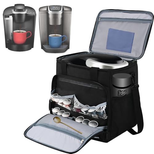 Image of Travel Coffee Maker Carrying Bag Compatible with Keurig K-Classic /K-Elite /K-Supreme /K-Compact,Single Serve Coffee Maker Portable Storage Bag with Shoulder Strap(Patented Design)