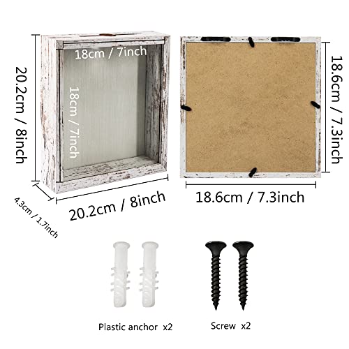 GraduationMall 8x8 Shadow Box Frame with Slot,Wine Cork Ticket Stub Shells Memory Box,Top Loading Display Case Memento Keepsake Storage Box White - Image 3