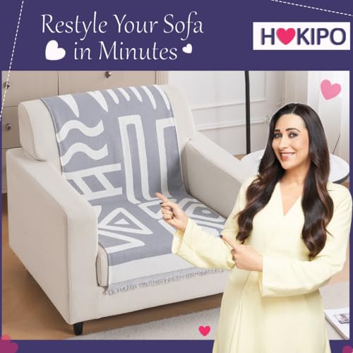 Image of HOKIPO Sofa Cover 1 Seater, 180x60 cm, Grey