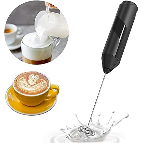 Milk Frother, Electric Milk Frother Handheld Mixer, Coffee Frother Whisk Drink Mixer, Electric Milk Frother for Cappuccino, Lattes, Milk Coffee, Hot Chocolate by Milk Cover