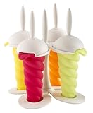 Mastrad Ice Pop Molds - Silicone Popsicle Molds With Stand and Cup-Shaped Base To Catch Melting Drips - Colorful Twist Design Is Fun And Easy To Use