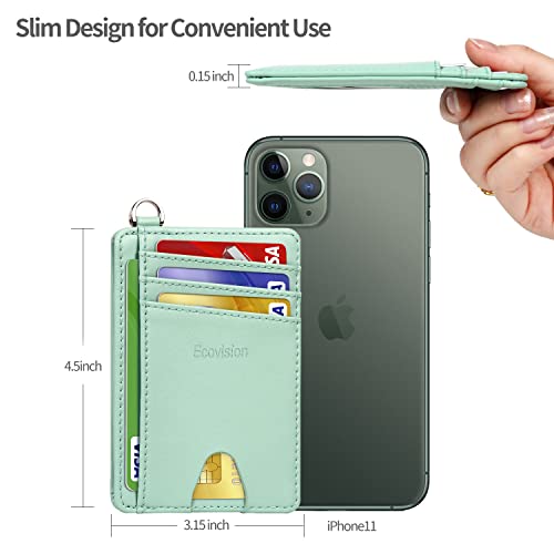 Image of Slim Minimalist Front Pocket Wallet, RFID Blocking Credit Card Holder Wallet with Detachable D-Shackle for Men Women