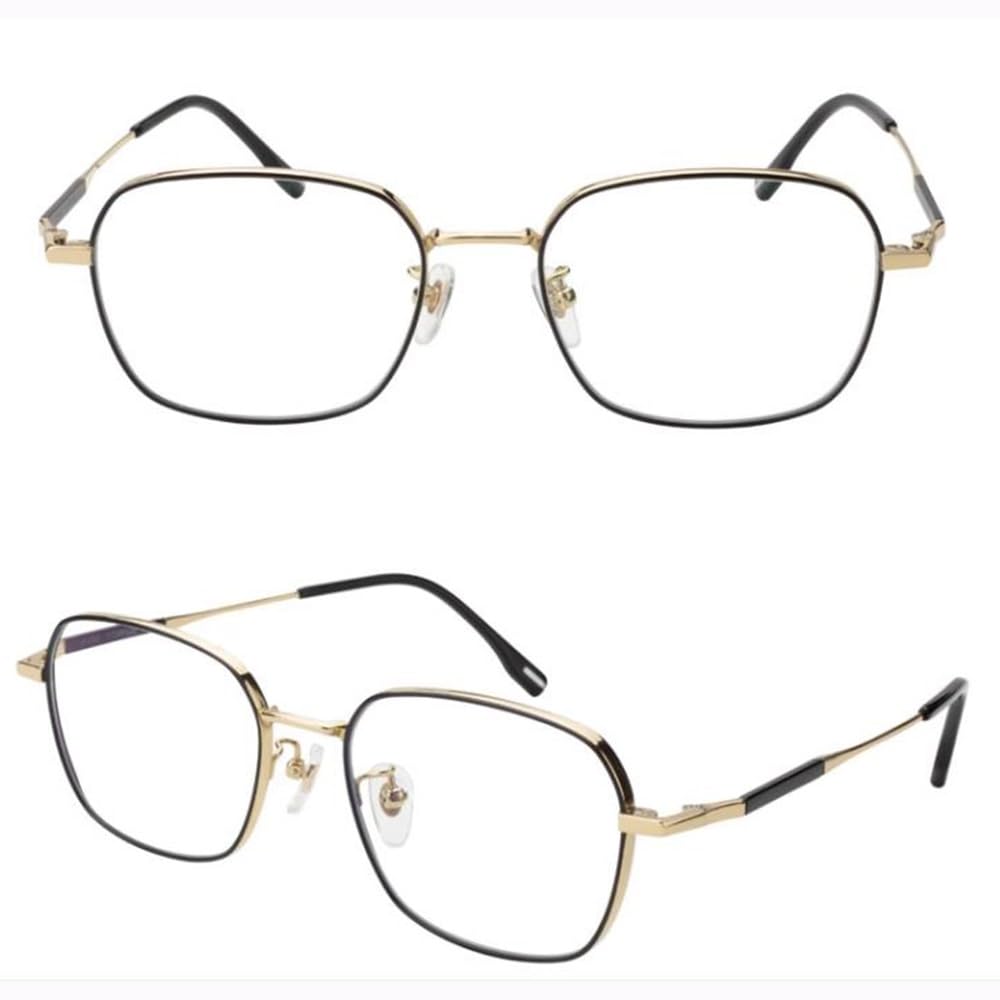 COKYIS Schwarz Gleitsichtbrille Klassische Lesebrille Quadratisch Multifokale Computerbrille Titan Presbyopie Sehhilfe Brille Superleichte Lesebrillen (Color : Gold, Size : +3.0)