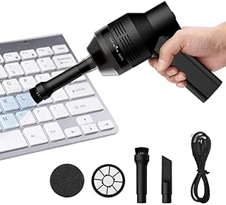 Keyboard Cleaner Powcan Mini Powerful Keyboard Vacuum USB Cordless Computer Vacuum Cleaner with 2 Vacuum Nozzles & 2 Washable Filters for Laptop, Piano, Computer, Car, Makeup Bag, Pet House