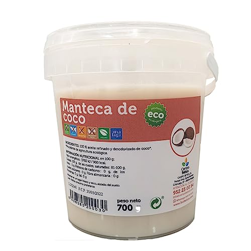 Manteca de coco 100% BIO - Uso alimenticio y cosmético - 100% vegano, sin frutos secos, sin gluten,...