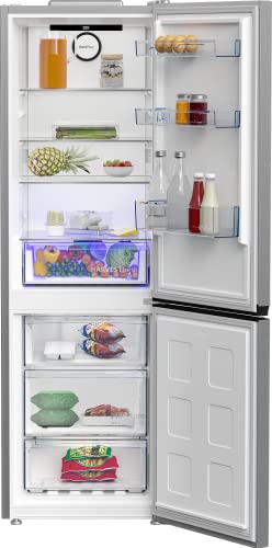Beko B5RCNE365HXB vrijstaande koel-vriescombinatie, grote koelkast, 316 l, NoFrost, Smooth Fit: 90 graden deuropening, 3 vriesladen, HarvestFresh, deuralarm, roestvrijstalen look - Image 4