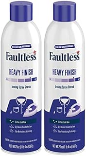 Laundry Starch Spray, Faultless Heavy Spray Starch 20 oz Cans for a Smooth Iron Glide on Clothes & Fabric Even Spray, Easy Iron Glide, No Reside (Pack of 2)