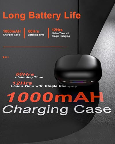 Image of Jzones Open Ear Headphones Wireless Bluetooth 5.3, Open Ear Earbuds with Dual 16.2mm Dynamic Drivers 60 Hours Playtime Waterproof Sport Earbuds for Android iPhone TV,Black