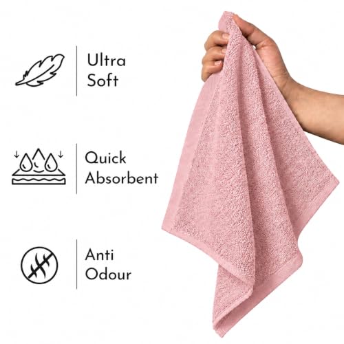 Image of HEELIUM Bamboo Face Towel | Ultra Absorbent & Odour-Free | 3X Softer Than Cotton Towels | 30 x 30 cm - 600 GSM