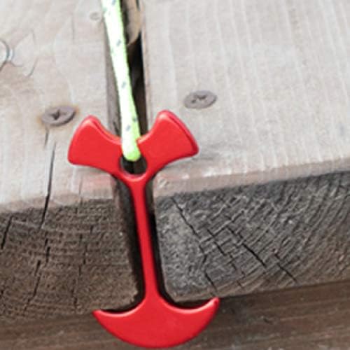 TRIWONDER Deck Pegs Fish Bone Nails Plank Stakes with Carabiner Guy Ropes Tensioners Guylline Adjuster with Spring for Camping Picnic (Black - 67mm)