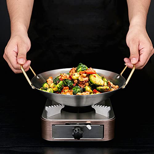 YARNOW Stainless Steel Wok Non Stick Scratch Resistant Chefs Stir Fry Pan 22cm, Silver, 22x22cm - Image 3