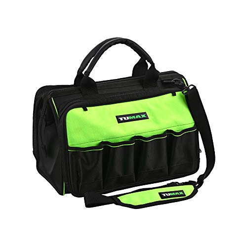 18 Inch Massive Mouth Tool Bag, 31 Pockets Wide Mouth Large Capacity Technition Tool Bag for Electrician Carpenter Repairman